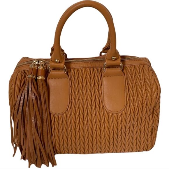 Brown Faux Leather Hand Bag - Picture 1 of 8